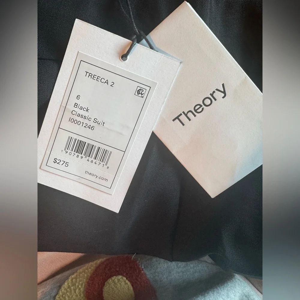 NWT Theory Treeca 2 Good Wool Classic Suit Cropped Tailored Black Pant 6 Medium - Picture 8 of 10